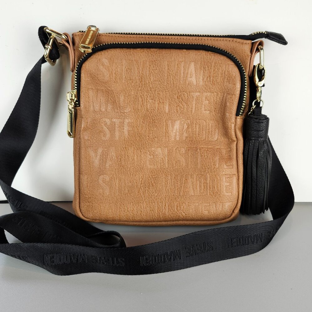 Steve Madden Crossbody Bag - Tan w/Black